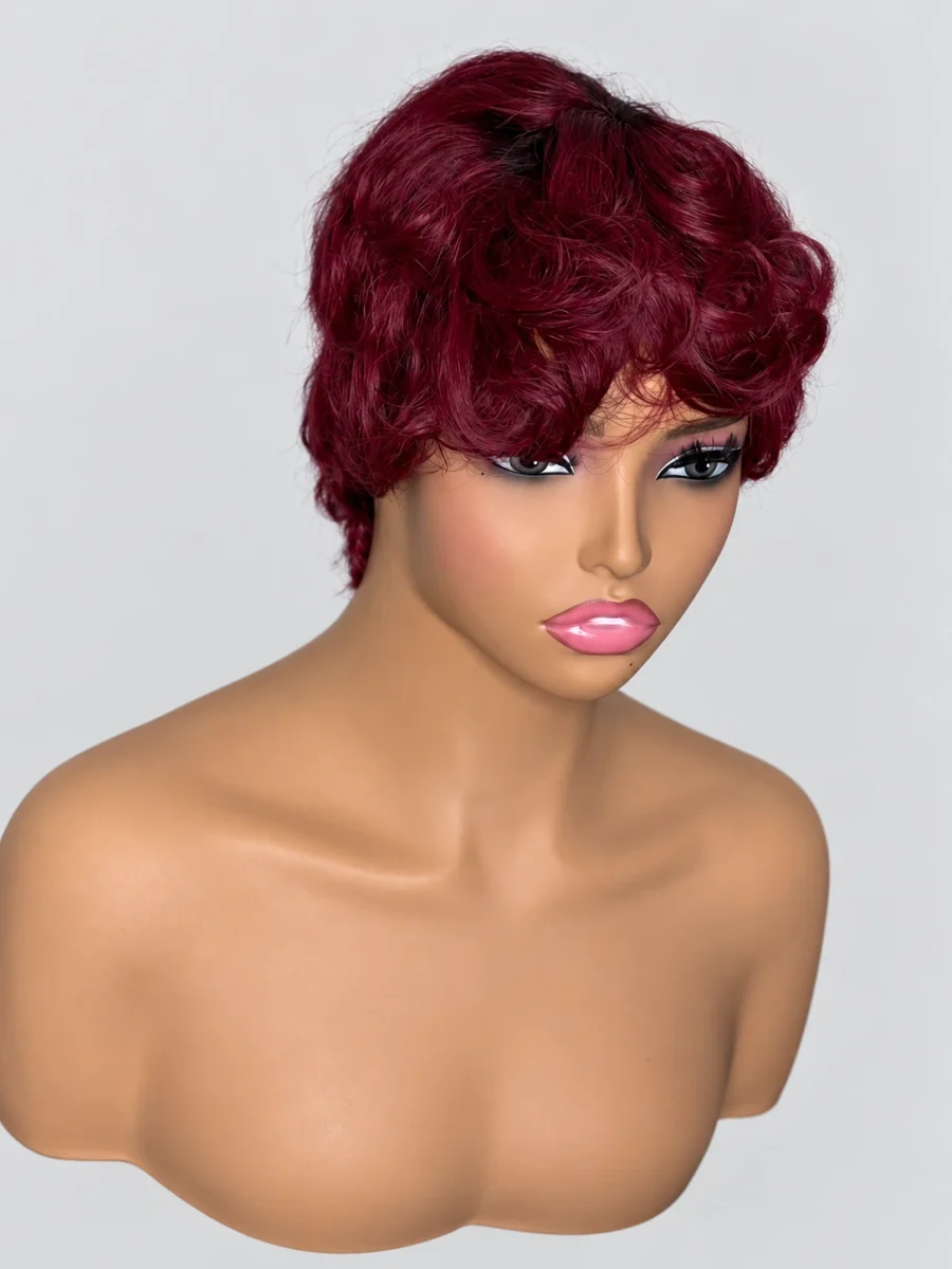Berry Velvet Pixie Wig — main view