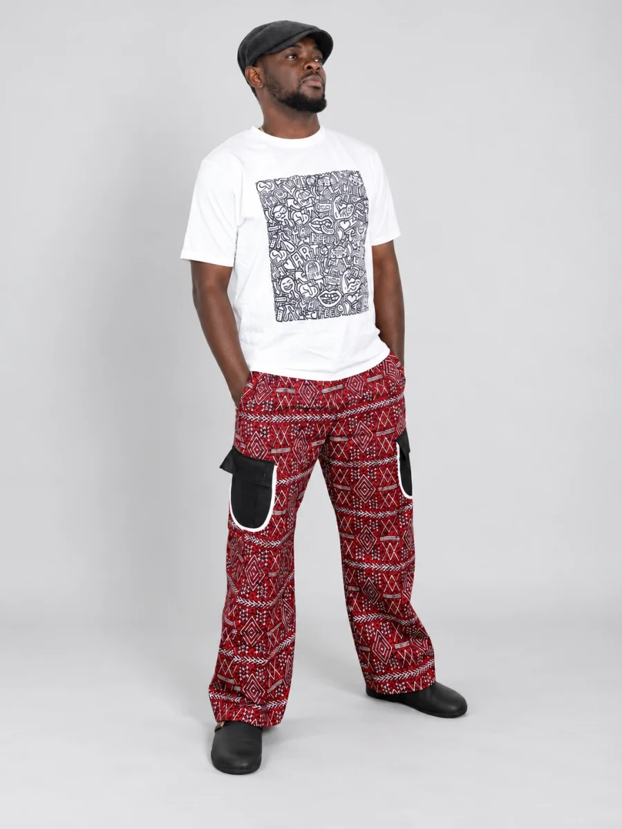 Burgundy Groove Trousers — main view