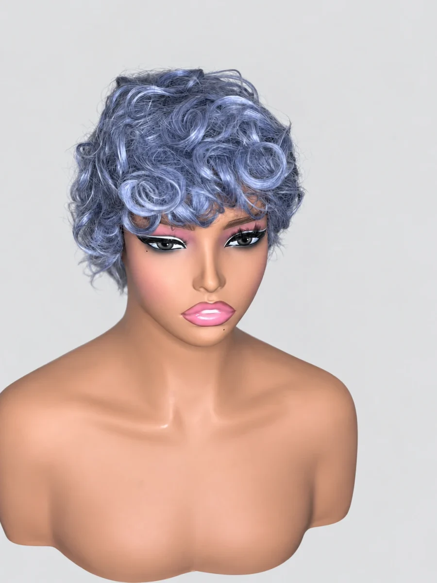 Silver Mist Curly Pixie Wig — main view
