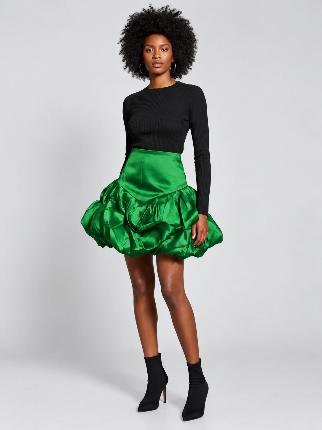 Teju Sculpted Skirt — Emerald — main view