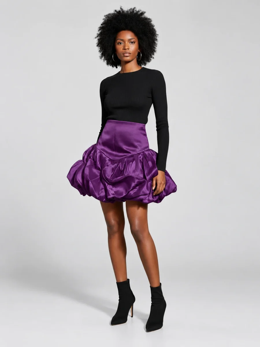 Teju Sculpted Skirt — Violet — main view